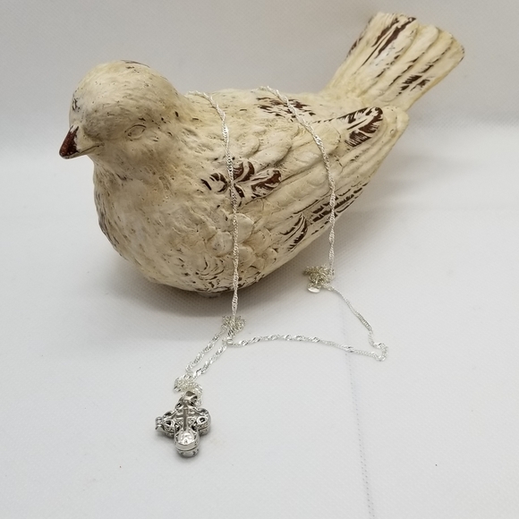 925 *  Silver Open Work Cross Pendant - Picture 8 of 9